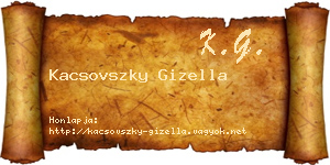 Kacsovszky Gizella névjegykártya