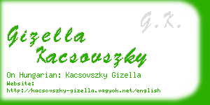 gizella kacsovszky business card